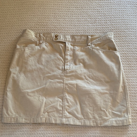 RL Cream Khaki Mini Skirt - Picture 1 of 6